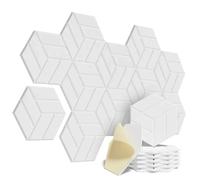 Pannelli Acustici Esagonali Pannelli murali autoadesivi insonorizzati a figura solida for assorbire il rumore(White)