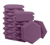 Pannelli acustici esagonali Pannello da parete in schiuma acustica studio, fonoassorbente ad alta densità Per Studio(Purple,24 PCS WITH TAPES_LARGE HEXAGON_HIGH DENSITY)