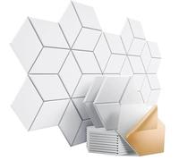 Pannelli Acustici Esagonali Pannello in feltro fonoassorbente autoadesivo con design a Y for assorbire il rumore ed eliminare gli echi(White,12 PCS)