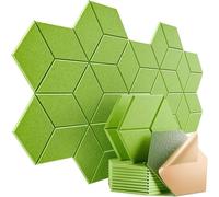 Pannelli Acustici Esagonali Pannello in schiuma autoadesiva insonorizzante con rivestimento a Y for assorbire il rumore ed eliminare gli echi. Decorazione(Green,4 PCS)