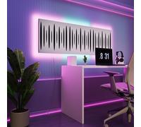 Pannelli acustici fonoassorbenti da parete con LED RGB | Controllo del riverbero e retroilluminazione ambientale per studio, gaming e podcast | [3xPULSAR - Raggruppati | Bianco]