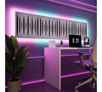 Pannelli acustici fonoassorbenti da parete con LED RGB | Controllo del riverbero e retroilluminazione ambientale per studio, gaming e podcast | [4xPULSAR - Raggruppati | Plastica bianca lucida]