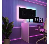 Pannelli acustici fonoassorbenti da parete con LED RGB | Controllo del riverbero e retroilluminazione ambientale per studio, gaming e podcast | [2xPULSAR - Raggruppati | Plastica nera lucida]