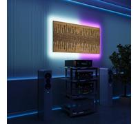 Pannelli acustici fonoassorbenti da parete con LED RGB | Controllo del riverbero e retroilluminazione ambientale per studio, gaming e podcast | [2xWAVE - Raggruppati | Rovere]