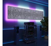 Pannelli acustici fonoassorbenti da parete con LED RGB | Controllo del riverbero e retroilluminazione ambientale per studio, gaming e podcast | [4xWAVE - Raggruppati | Plastica bianca lucida]