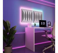 Pannelli acustici fonoassorbenti da parete con LED RGB | Controllo del riverbero e retroilluminazione ambientale | Soluzione acustica elegante | [2xPULSAR - Separati | Bianco]