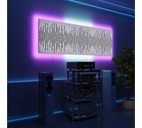 Pannelli acustici fonoassorbenti da parete con LED RGB | Controllo del riverbero e retroilluminazione ambientale per studio, gaming e podcast | [3xWAVE - Raggruppati | Bianco]