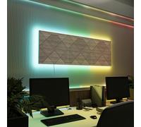 Pannelli acustici fonoassorbenti da parete con LED RGB | Controllo del riverbero e retroilluminazione ambientale per studio, gaming e podcast | [3xWILDS - Raggruppati | Sonoma]