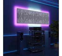 Pannelli acustici fonoassorbenti da parete con LED RGB | Controllo del riverbero e retroilluminazione ambientale per studio, gaming e podcast | [3xWAVE - Raggruppati | Plastica bianca lucida]