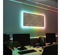 Pannelli acustici fonoassorbenti da parete con LED RGB | Controllo del riverbero e retroilluminazione ambientale per studio, gaming e podcast | [2xWILDS - Raggruppati | Sonoma]