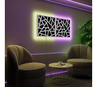 Pannelli acustici fonoassorbenti da parete con LED RGB | Controllo del riverbero e retroilluminazione ambientale per studio, gaming e podcast | [2xSKYROSS - Raggruppati | Plastica bianca lucida]