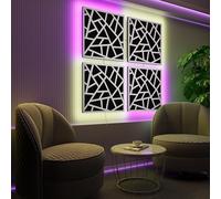 Pannelli acustici fonoassorbenti da parete con LED RGB | Controllo del riverbero e retroilluminazione ambientale | Soluzione acustica elegante | [4xSKYROSS - Separati SQUARE | Bianco]