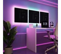 Pannelli acustici fonoassorbenti da parete con LED RGB | Controllo del riverbero e retroilluminazione ambientale | Soluzione acustica elegante | [3xPULSAR - Separati | Plastica nera lucida]