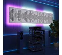 Pannelli acustici fonoassorbenti da parete con LED RGB | Controllo del riverbero e retroilluminazione ambientale per studio, gaming e podcast | [4xWAVE - Raggruppati | Bianco]