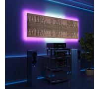 Pannelli acustici fonoassorbenti da parete con LED RGB | Controllo del riverbero e retroilluminazione ambientale per studio, gaming e podcast | [3xWAVE - Raggruppati | Sonoma]
