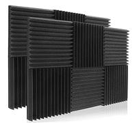 Pannelli acustici in schiuma, confezione da 24, 5,1 x 30,5 x 30,5 cm, fonoassorbenti, insonorizzanti, cunei in schiuma per studio (60,8 m²)