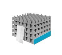 Pannelli acustici in schiuma fonoassorbente da 12/24 pezzi for studio e casa(Gray,3cm Thick,12 Pcs With Tapes)