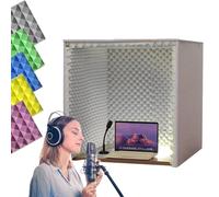 Pannelli acustici portatili, Copertura insonorizzante for scrivania Sound Booth, scudo assorbente for il suono vocale, riduzione(Grey,60x60x60cm)