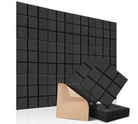 Pannelli acustici quadrati autoadesivi, 12 pezzi, assorbitori acustici ad alta densità per pareti, soffitti, legno e porte, pannelli acustici, nove modelli