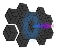 Pannelli acustici - Schede a parete insonorizzate, pannelli di schiuma di smorzamento del rumore | Materiale assorbente dels suono ad alta densità auto adesiva, dormitorio del soggiorno in casa con