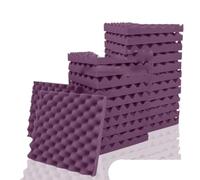 Pannelli assorbenti 6-24 confezioni Studio Acoustic Foam Drum Room Pannelli in spugna fonoassorbenti Attributi fonoassorbenti-Viola-Alta densità-6 pezzi con nastri-5 cm di spessore