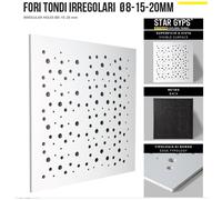 Pannelli controsoffitto GESSO fori tondi irregolari 60x60x0.9 - 8 pezzi - 2,88mq