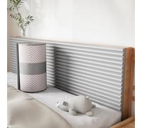 Pannelli da parete 3D, autoadesivi, anti-collisione, imbottiti, per testiera, camera da letto, cameretta dei bambini e casa, cuscino in schiuma peel and stick (grigio, 20 x 200 cm)