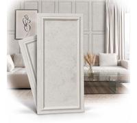 Pannelli da parete 3D in polistirolo XPS, colore bianco, effetto cemento, rivestimento classico da parete e soffitto, effetto cornice, 100 x 50 cm