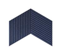 Pannelli da parete 3D in sughero naturale, ecologici, isolamento termico e isolamento acustico, colore: blu scuro, 24,5 x 42,5 cm, spessore 10 mm