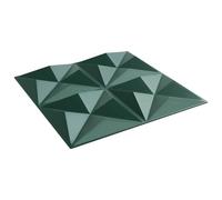 Pannelli da parete a forma di origami, colore verde, 48 pezzi, 50 x 50 cm, in schiuma XPS 3D, per soggiorno, camera da letto, ristrutturazione fai da te, con protezione acustica e design impermeabile