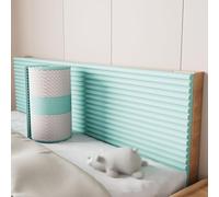 Pannelli da parete imbottiti autoadesivi, 30 x 200 cm, spessi cuscini isolanti, per stanza dei giochi e camera da letto, pannelli acustici decorativi blu morbidi