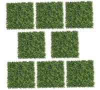 Pannelli da parete in 8 pezzi Fondale da parete in verde 10x10'' Siepe decorativa artificiale per la privacy Decorazione verde per giardino, recinzione, cortile | Ornamenti decorativi