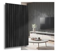 Pannelli da parete in polistirolo 3D, pannelli da soffitto, XL, decorativi, lamelle in polistirolo, imitazione, soffitto, rivestimento da parete, spessore 3 mm, 100 x 50 cm, 10 m², 20 pezzi (nero 3D