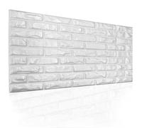 Pannelli da parete in polistirolo 3D, pannelli da soffitto, XL, decorazioni, mattoni, rivestimenti, 3 mm di spessore, 100 x 50 cm, 18 m², 36 pezzi (bianco - puro polistirolo)