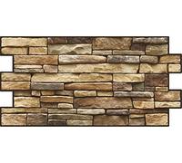 Pannelli da parete in PVC 3D decorativi piastrelle rivestimento - Ardesia marrone (12 pezzi/5.52 m2)