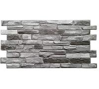 Pannelli da parete in PVC, piastrelle decorative 3D, colore: grigio
