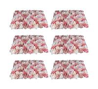Pannelli da parete in seta artificiale, 6 pezzi, motivo floreale con rose 3D, decorazione per casa, feste, matrimoni, sfondo, decorazione, 60 x 40 cm