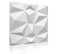 Pannelli decorativi da parete 3D, pannelli per soffitto, in polistirolo, spessore 3 mm, 5 m², 20 pezzi, modello Diamanti, colore bianco