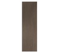 Pannelli Decorativi Murali Acustici Fonoassorbenti in Legno, Pannelli Decorativi con Listelli in Legno per Isolamento Acustico e Riduzione del Rumore (Noce Scuro, 240cm)