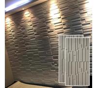 Pannelli Decorativi per Pareti 2 Pannelli Decorativi 3D con Texture a Mosaico per la Decorazione di Pareti Interne, Rivestimento in Piastrelle in Schiuma Poliuretanica(Gray)