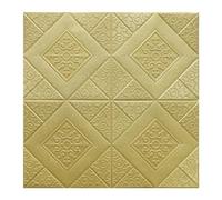 Pannelli Decorativi per Pareti,Pannelli Adesivi pe 10 pz 70 cm X 70 cm 3D PVC autoadesivo Soffitto Schiuma Impermeabile Anti Statico Carta Da Parati Classici Decorazioni for La Casa Adesivi Murali(gol