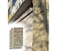 Pannelli Decorativi per Pareti Pannelli Murali 3D per Esterni Effetto Pietra Beige, 4 Pezzi - 120x60 cm, Carta da Parati Decorativa Impermeabile, Piastrelle Decorative per Il Bagno