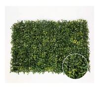 Pannelli di protezione in erba artificiale con foglie di bosso da 60 cm x 40 cm, rivestimento murale, tappetini per tralicci artificiali, pannelli decorativi in siepe artificiale, bosso, foglie sintet