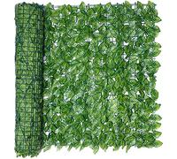 Pannelli di recinzione a traliccio con foglie di edera artificiale, 1,5 x 6 m, per giardino e decorazione, perfetta siepe finta per spazi esterni, esposizione lussureggiante del verde, miglioramento
