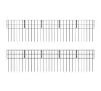 Pannelli di recinzione da giardino | 10x set di recinti di confine all'aperto Barriera animale decorativa portatile per, patio, cortile, cane, recinzione e paesaggio