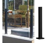 Pannelli di recinzione in vetro nero resistenti con kit da giardino e balcone, pali robusti per recinzione a pannello, perfetti per patio, vialetti e recinzioni di terrazze