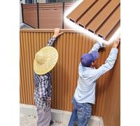 Pannelli di recinzione per privacy, in legno composito di plastica, per interni ed esterni, barriera decorativa a doghe scanalate, perfetta per patio, terrazza, giardino, durevole e resistente alle