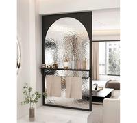 Pannelli Divisori Sospesi Per Stanze, Pannelli Traslucidi Per La Privacy, Pannelli Per La Casa Con Barra Porta Asciugamani, Per Camera Da Letto, Bagno, Hotel(Black-b,50x120 cm)