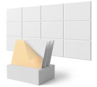 Pannelli Fonoassorbente Autoadesiva, 12 Pezzi, Pannelli Insonorizzanti Alta Densità per la Decorazione della Parete e il Trattamento Acustico, Pannelli Acustici (30x40x0.9cm)
