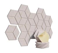 Pannelli Fonoassorbenti 12 Pack Hexagon Self-adhesive Acoustic Panels Y- Lined Design Sound Proof Foam Home Studio Wall Stickers(Gray 1)